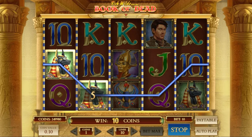 Winnen in Book of Dead slot